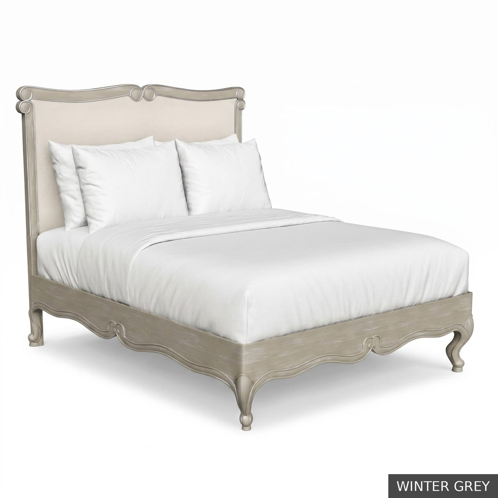 [EUR: BarnQBED] Barnard - Queen Bed   / Winter Grey + Silver