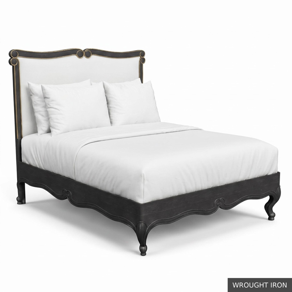 [EUR: BarnQBED] Barnard - Queen Bed   / Wrought Iron + Gold