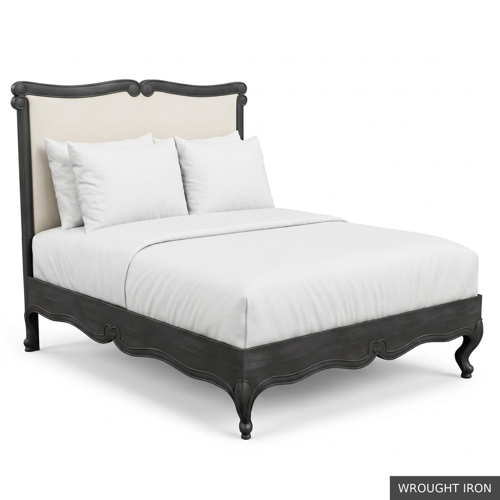 [EUR: BarnQBED] Barnard - Queen Bed   / Wrought Iron + NO Accent Colour Required