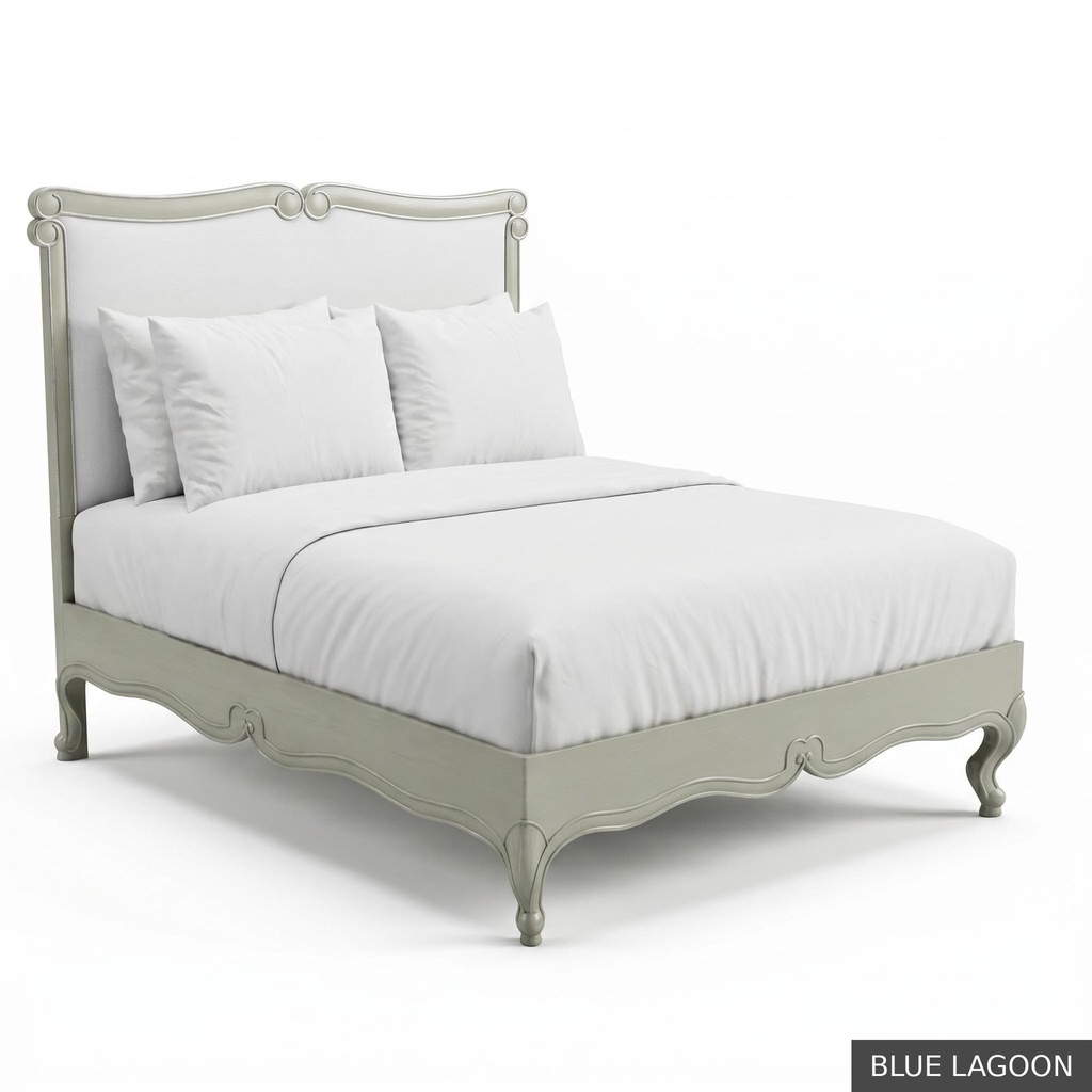 [EUR: BarnQBED] Barnard - Queen Bed   / Blue Lagoon + Silver