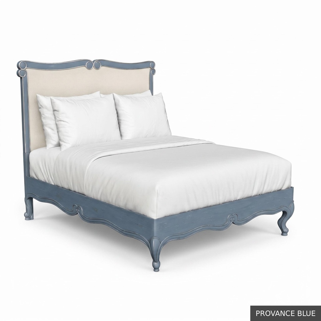 [EUR: BarnQBED] Barnard - Queen Bed   / Provance Blue + Silver