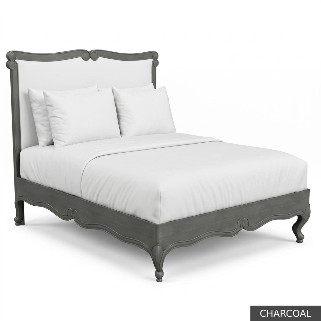 [EUR: BarnQBED] Barnard - Queen Bed   / Charcoal + NO Accent Colour Required