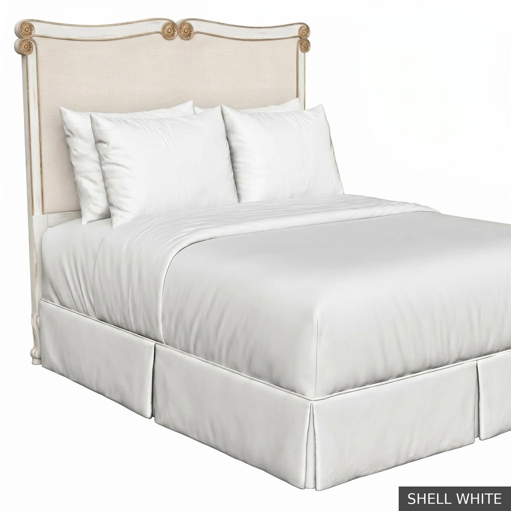 [EUR: BarnKHB] Barnard - King Headboard   / Shell White + Gold
