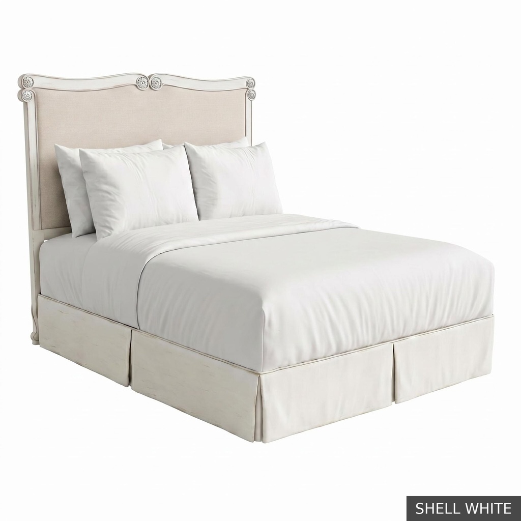 [EUR: BarnKHB] Barnard - King Headboard   / Shell White + Silver