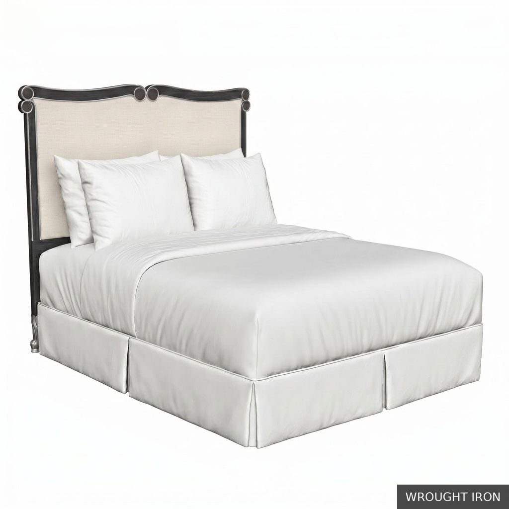 [EUR: BarnKHB] Barnard - King Headboard   / Wrought Iron + Silver