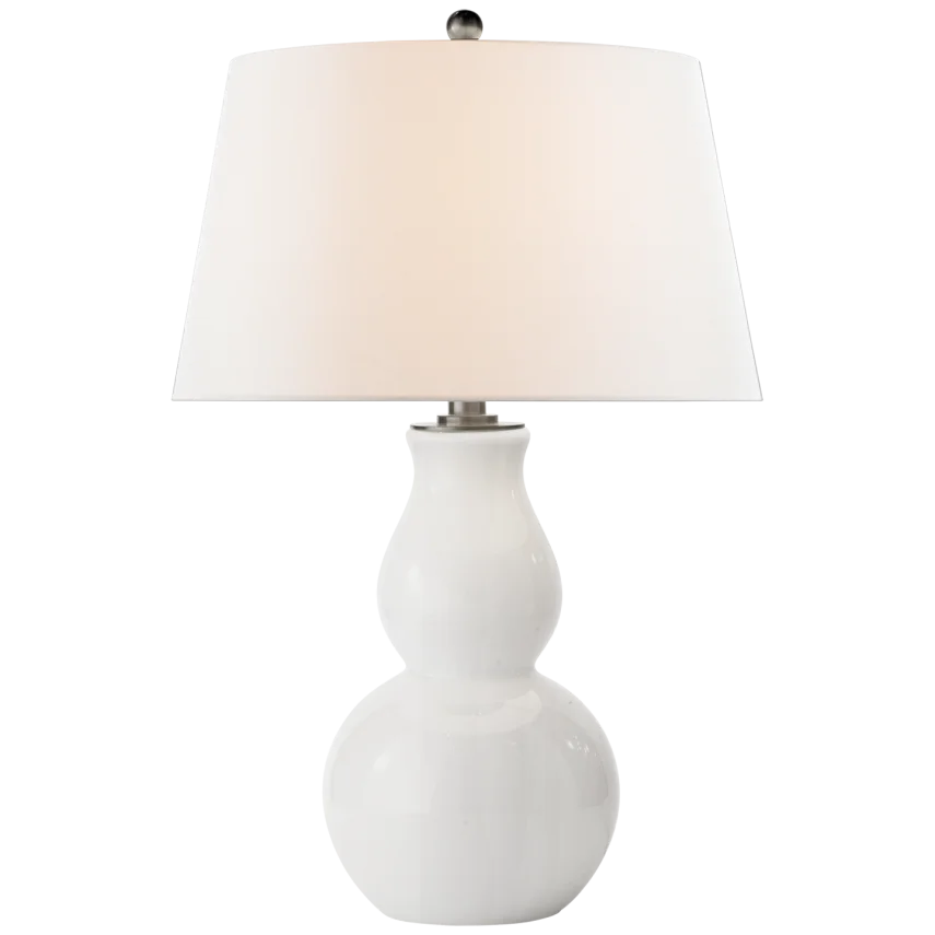 Gourd Table Lamp • White Glass