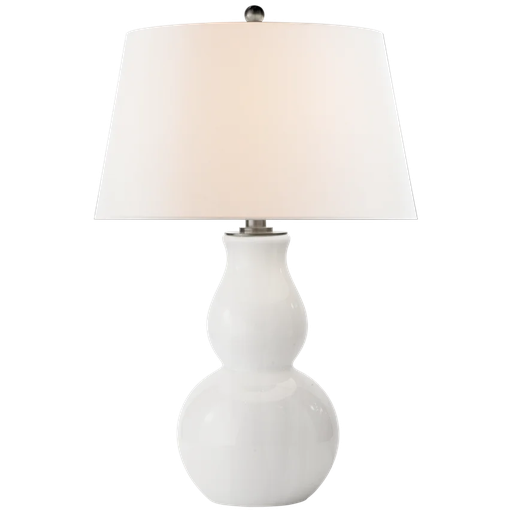 [SL 3811WG-] Gourd Table Lamp • White Glass
